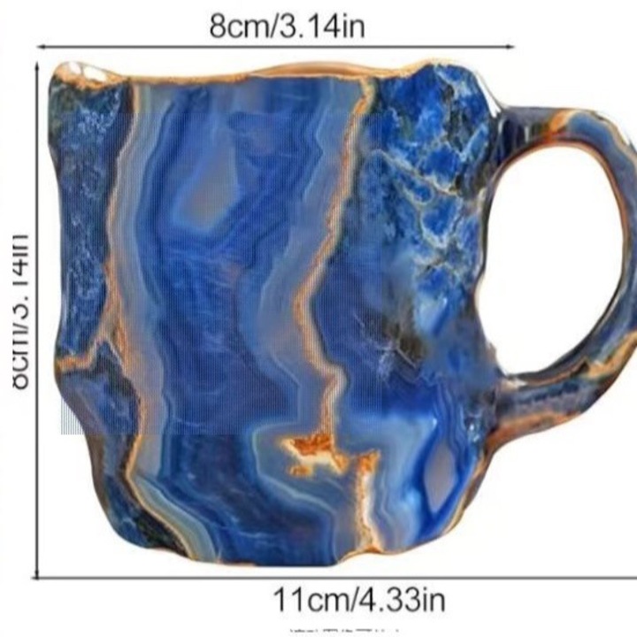 Cana din rasina, imitatie cristal mineral, 100ml, albastra