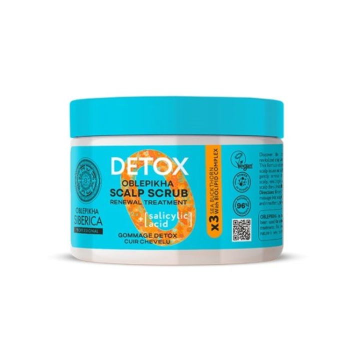 Професионален ексфолиант за скалп Natura Siberica Oblepikha, с облепиха и салицилова киселина, 300 мл