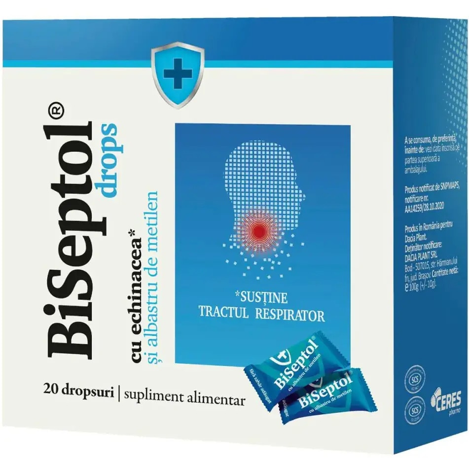 Bomboane BiSeptol cu miere, propolis, echinacea, eucalipt si
