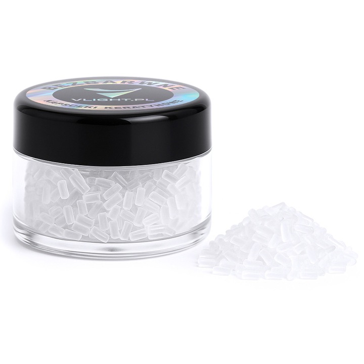 Capsule de keratina transparenta V-LIGHT KERATIN, 10g, rezistente, hipoalergenice
