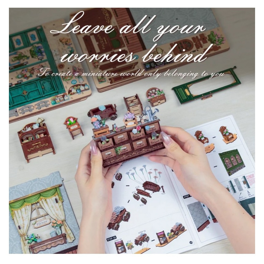 Puzzle 3D, Minicasuta DIY, Casa Florilor, Cutebee, 265 piese - eMAG.ro