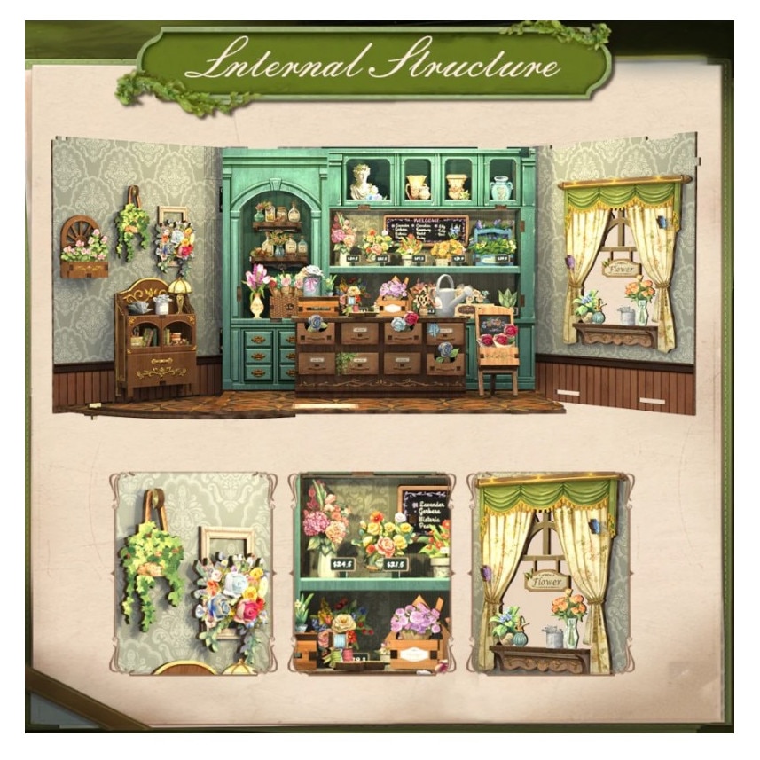 Puzzle 3D, Minicasuta DIY, Casa Florilor, Cutebee, 265 piese - eMAG.ro