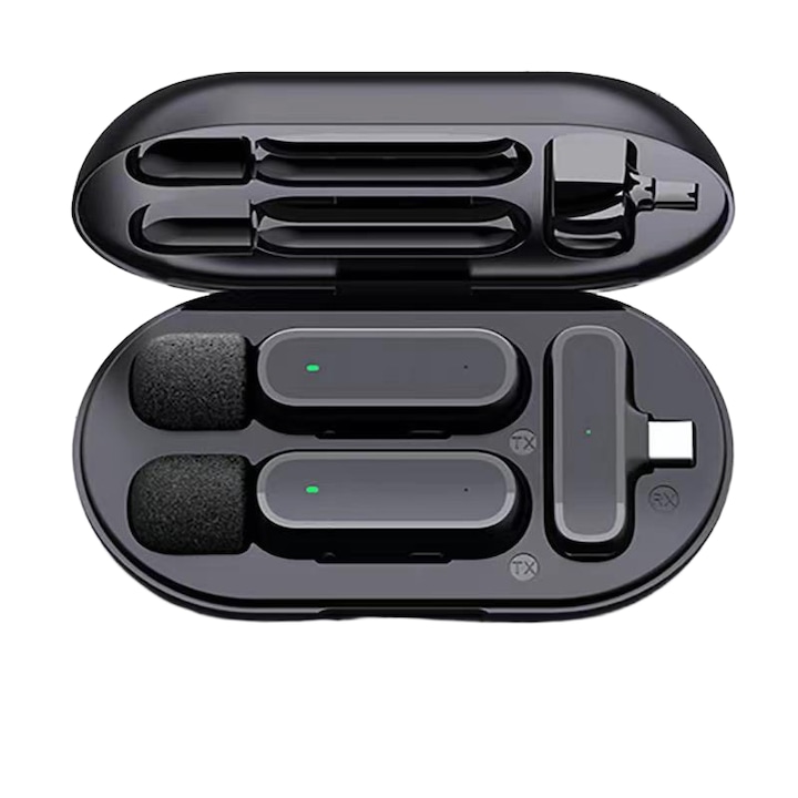 Microfon lavalier wireless, 8 ore autonomie