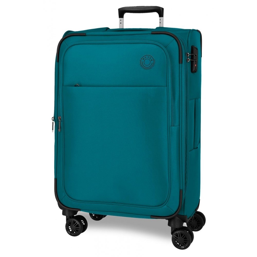 Troler mediu, Movom Atlanta, textil, expandabil, TSA, verde