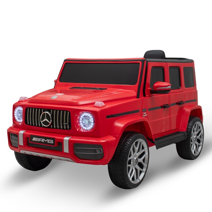 Masinuta electrica, Baby Mix, Mercedes AMG G63, 12V, Pana la 25 kg, Conexiune USB, Cu lumini LED si muzica, Red