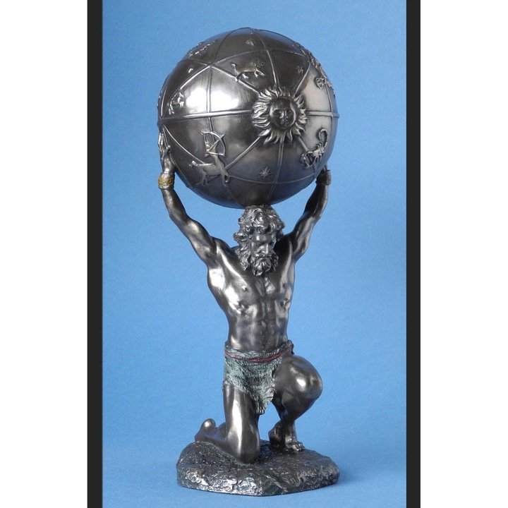 Statueta polystone atlas cu sfera celesta 21cm wu77302