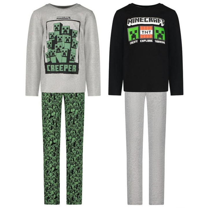 Pijama lungă copii, Javoli, Minecraft Survive 6, 12 ani/116, 152 cm