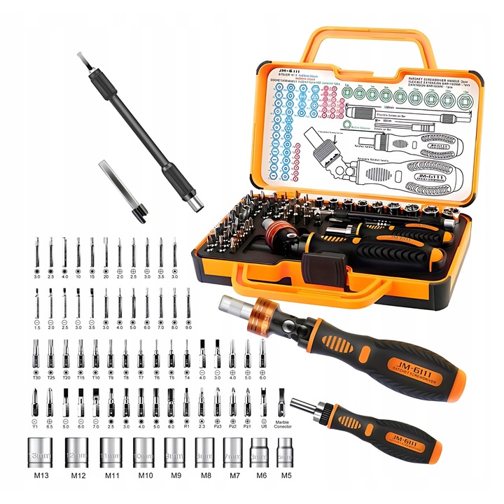 Комплект прецизни отвертки, Jakemy, 69 елемента