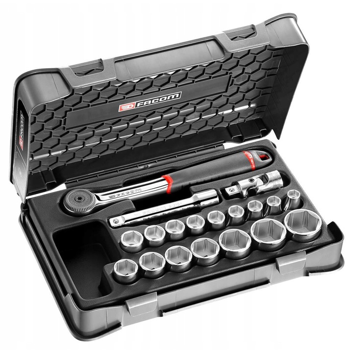 Set Chei Tubulare 1/2" Facom S.161-2P6, 19 Piese