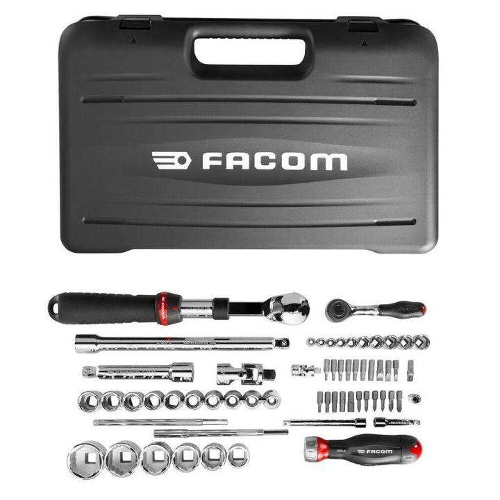 Set Chei Tubular Facom RS.GRPPB 1/4" & 1/2" OGV Grip 61 Piece