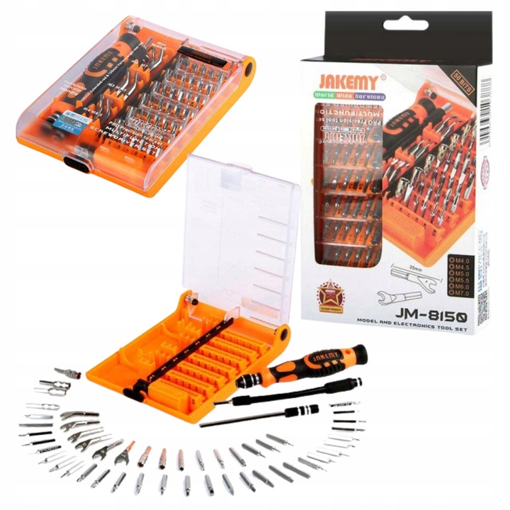 Комплект прецизни отвертки 54 в 1, Jakemy, професионални аксесоари, 48 накрайника, ергономични, устойчиви на износване