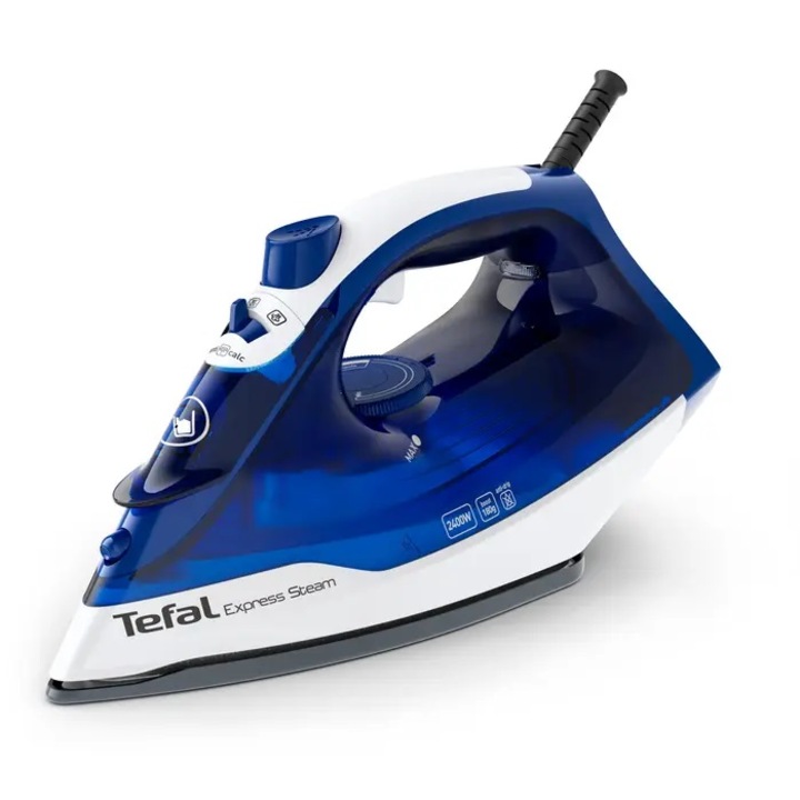 Ютия Tefal FV2838E0, 2400W, Cerilium покритие, 270 мл, Антикапкова система, Син