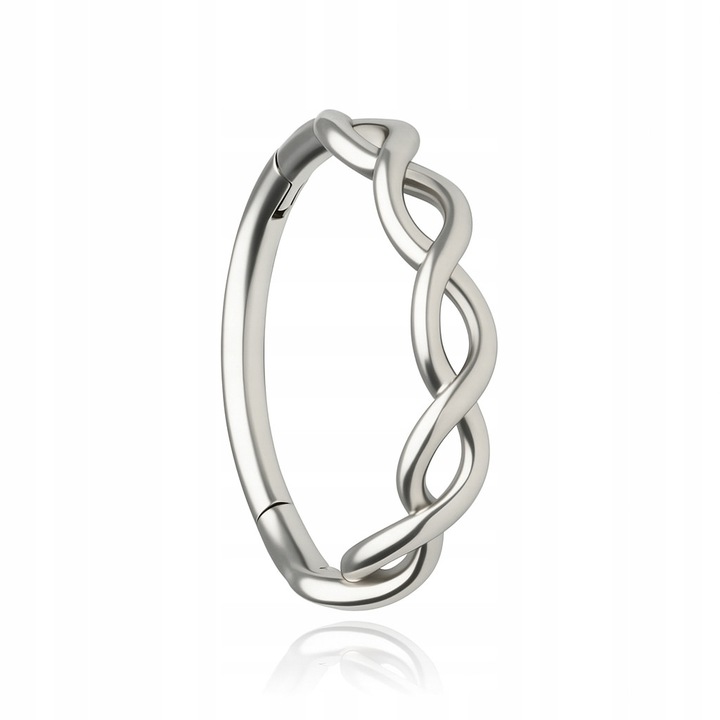 Cercel clicker argintiu Crazy Needles, otel chirurgical 316L, 1.2x8mm, design elegant