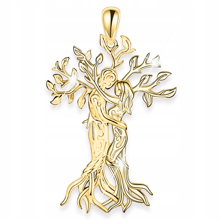 Set Pandantiv Auriu din Argint 925, Larezo, Antialergic, Dimensiuni 30.5x27x19.5mm