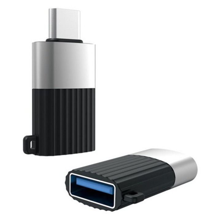 Xo adapter, usb aljzat - type-c, otg, fekete