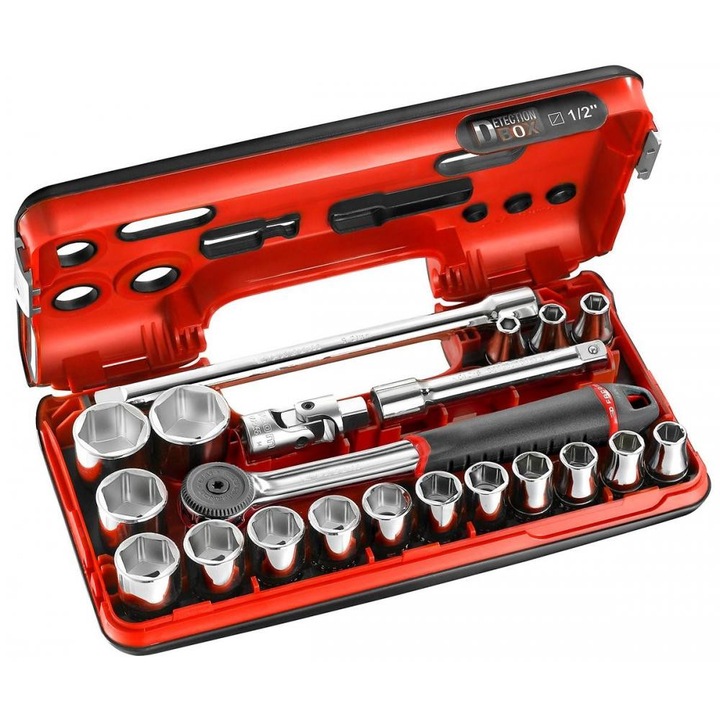 Set tubulare 1/2" Facom 8-32mm, 21 piese, cutie