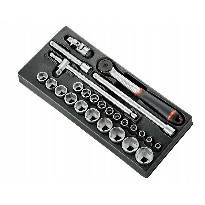Set Modula Priza 1/2" Facom 8-32mm, 26 Piese, 6-Colti