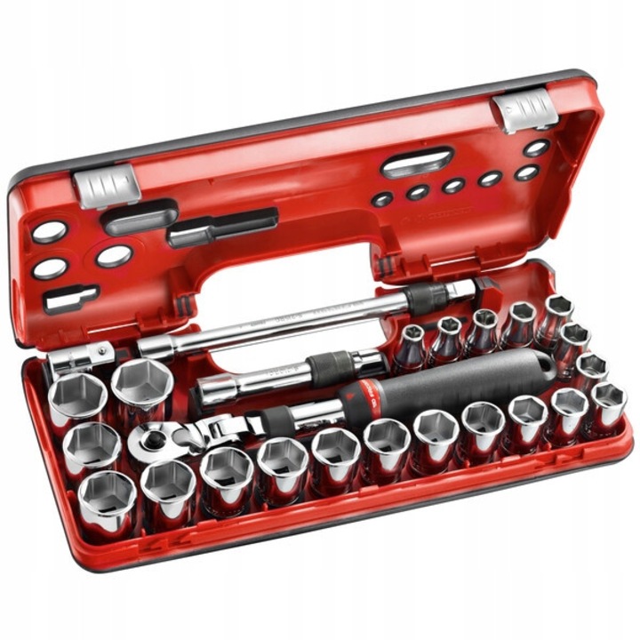 Set tubular 1/2" cu clichet prelungit, 25 buc Facom SXL.DBOX3PB