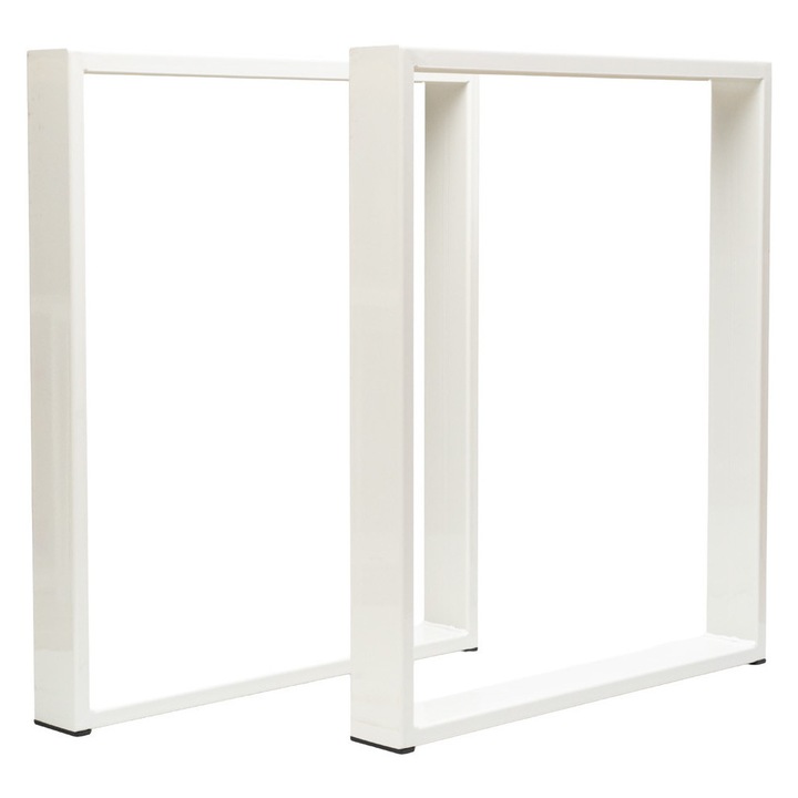 Set 2 picioare masa Scut Protection, metalice, alb, 72x50x8 cm