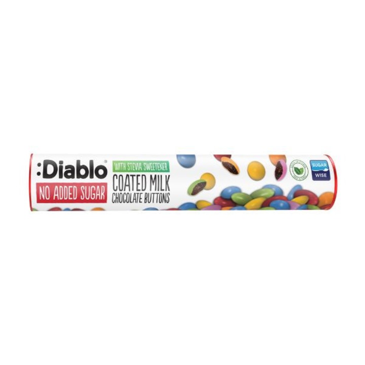 Шоколадови дражета Diablo sugar free, с млечен шоколад, без добавена захар, 22 g