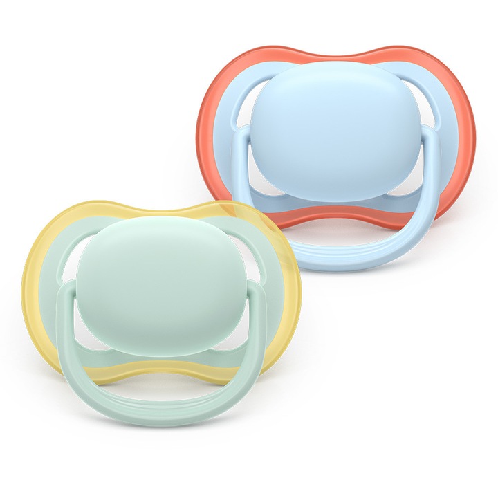 Залъгалки Ultra Air Philips AVENT Plant Based 0-6м с пастелни цветове за момче 2бр/оп