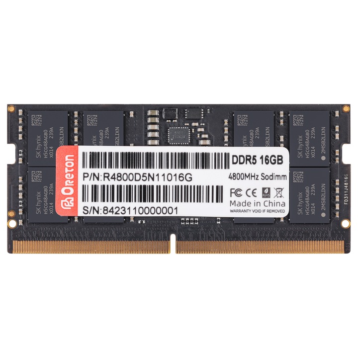 Памет за лаптоп Oreton 16GB DDR5, SO-DIMM, 4800MHz 1.1V