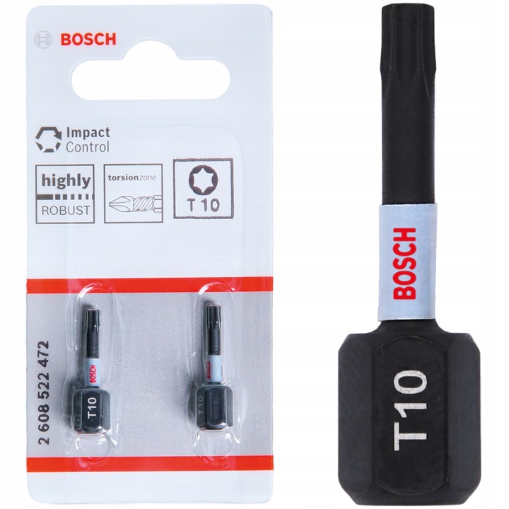 Set 2 biti de impact Bosch T10, 25mm, otel S2 modificat
