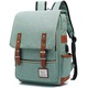 Rucsac laptop retro unisex, panza, USB, verde deschis, mare