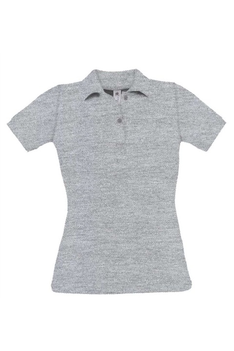 Tricou polo dama Fine Piqué, 180 g/m², B&C - BCPW455, Heather Grey