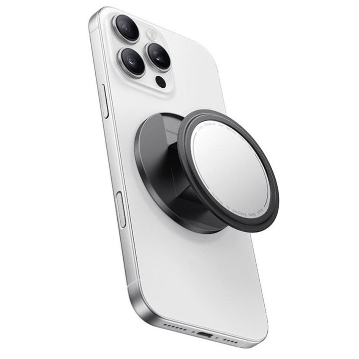 Suport birou pentru telefon Mcdodo 2in1 cu oglindă, magnetic, negru