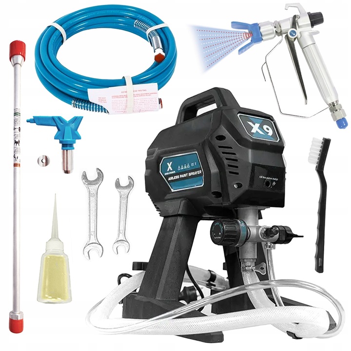 Aparat de vopsit airless BekerFarb, Dino Power X9, debit 1,5 l/min, pistol vopsire, 5,4 kg