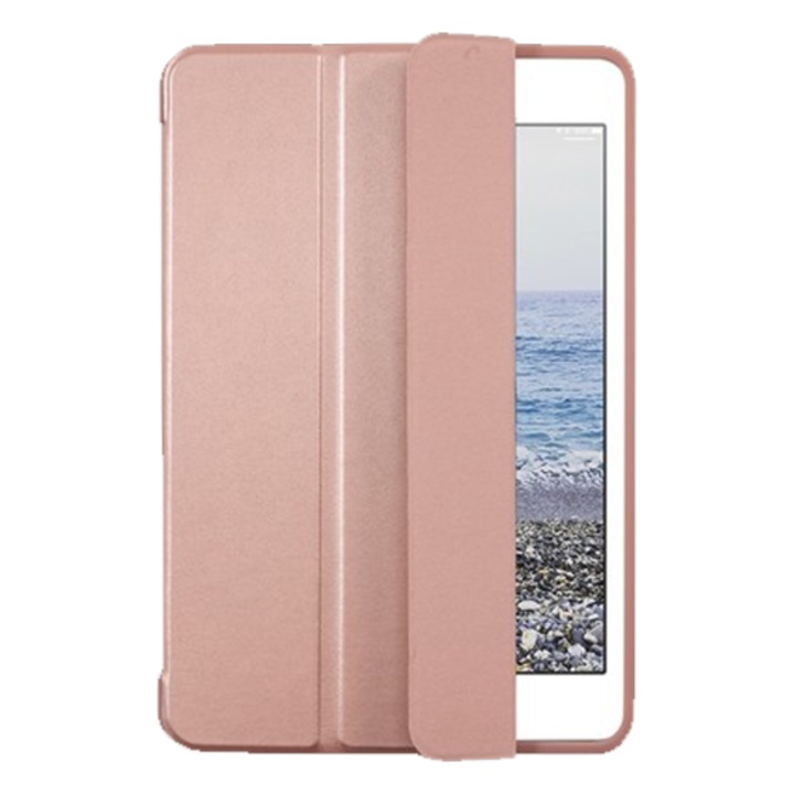 Husa tableta, tri-fold, silicon, roz aurie, 10.9-inch/11-inch