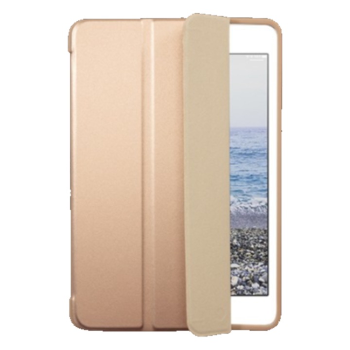 Husa tableta, tri-fold, silicon, aurie, 8.3 inch