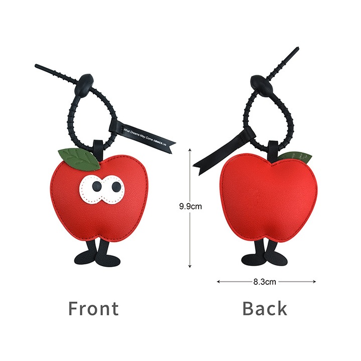 Kulcstartó szett, karácsonyfa, PU bőr, 10x10cm, alma és kesztyű