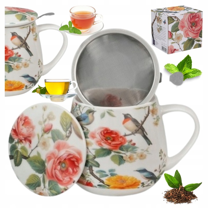 Cana Portelan Baryłka 430ml cu Infuzor - Perfecta pentru Ceai