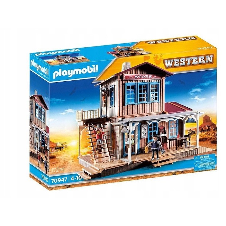 Set construcție Playmobil, Magazin cu Locuință, 2 figurine, multicolor, 4 ani+