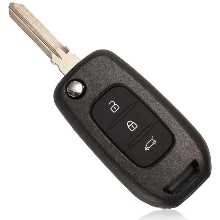 Techstar autókulcs tok, Dacia-Renault kompatibilis, 3 gombos, zsebkés típusú, HU136 pengével