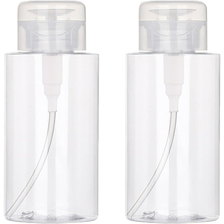 Комплект от 2 бутилки с помпа, SunMira, 200мл, 12.6x5.8см, прозрачни