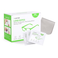 Servetele Umede LENTION® pentru Ochelari si Ecrane, Pachet 100 buc, Dimensiune Mare 13x15cm, Antibacterian, Uscare Rapida Fara Urme, Protectie Strat Oleofob, Ambalare Individuala
