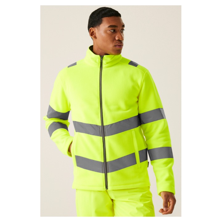 Jacheta reflectorizanta fleece pentru barbati, 280 g/m², anti-scamosare, Clasa 3, Regatta RETRF648, Yellow, 2XL