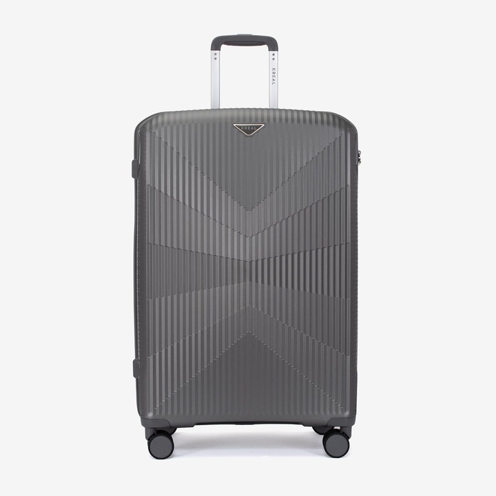 Куфар KREAL Tasos, Голям размер, Шифър, Полипропилен, Тъмно сив, 74x49x31 см