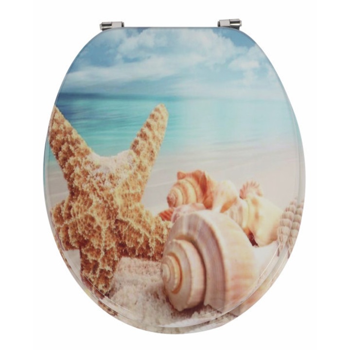 Frogee MDF WC ülőke - Rozsdamentes zsanérokkal - BEACH