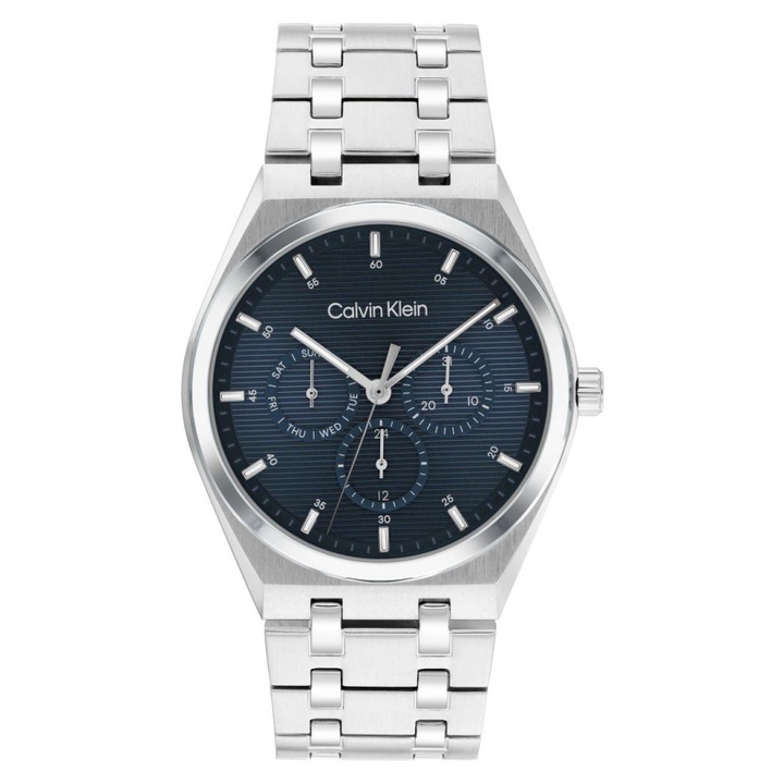 Ceas barbatesc Calvin Klein Motion, bratara din otel inoxidabil, cadran albastru, 39x8mm, rezistent la apa 30m