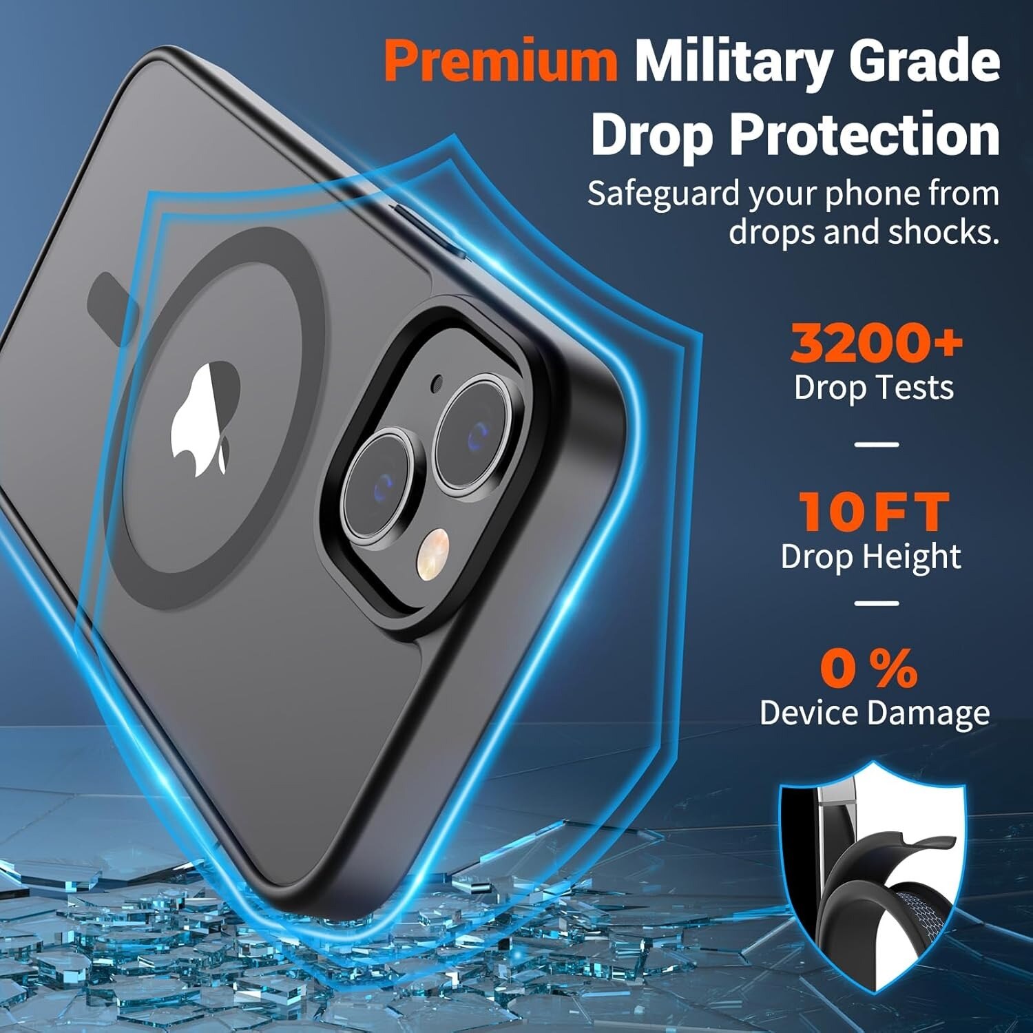 Husa compatibila cu Incarcare Magsafe pentru pentru Apple iPhone 16 Pro Max, pentru Incarcare Wireless, Margini Ridicate pentru Protectia Ecranului si a Camerelor, Negru