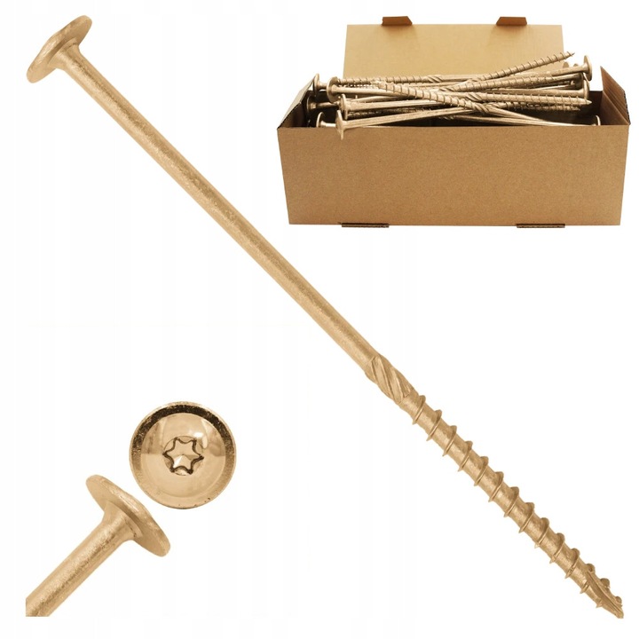 Șuruburi Lemn AZMET 10x160mm Cap Talere TX40 Galvanizat Set 50 buc