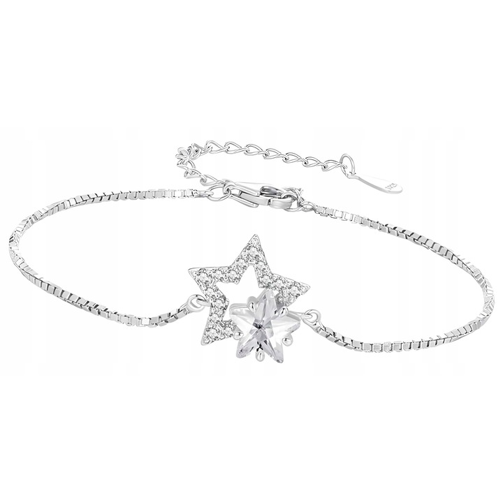 Bratara Argint 925 Dama, Design Stele Delicate, Lungime Reglabila