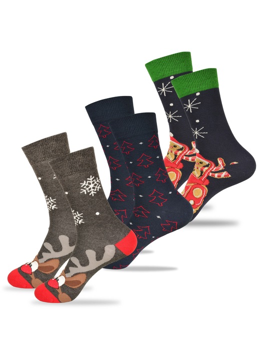 Zokni, Lee Cooper, Női, Karácsonyi minta, Ajándékcsomag, 39-42 méret, 3 pár