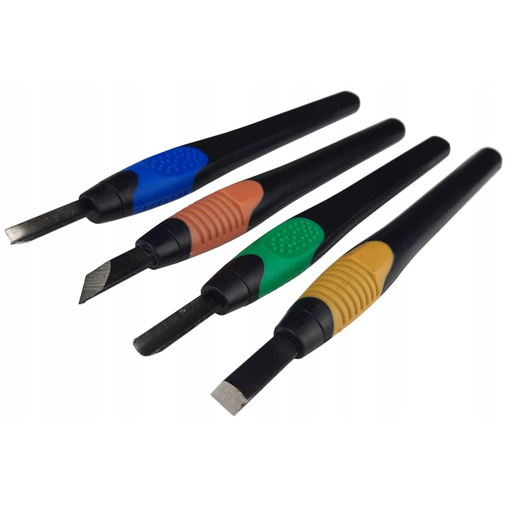 Set 4 dalti sculptura Drel, otel, lungime 165mm, manere ergonomice
