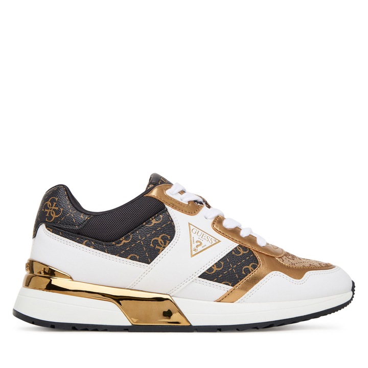 Дамски кецове Guess Beibr FLFMIC FAL12, екологична кожа, бял/златист