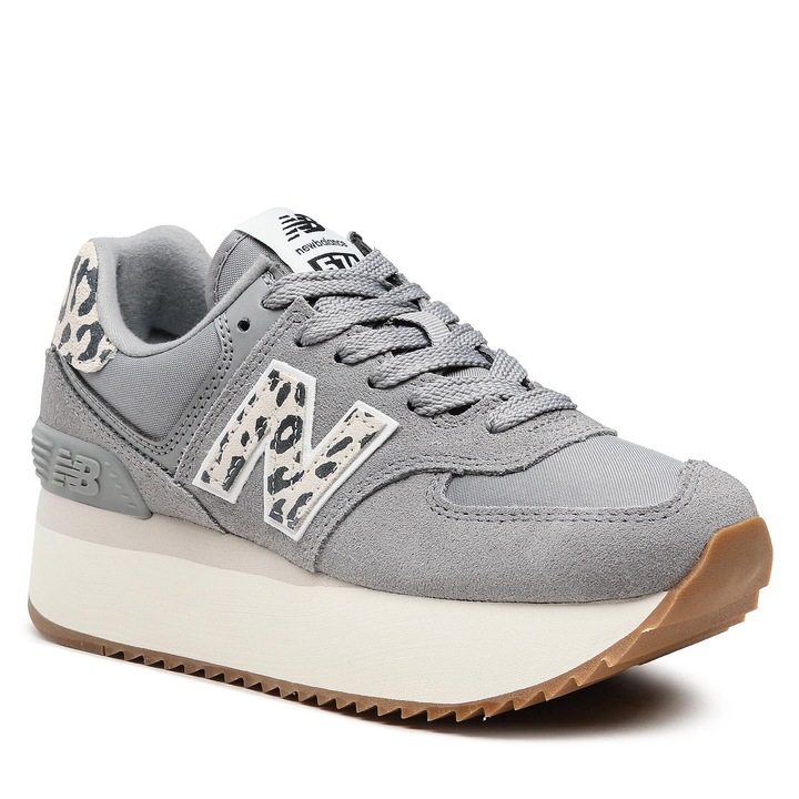 Tenisi dama New Balance WL574ZDB, piele naturala, gri